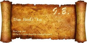 Ihm Beáta névjegykártya
